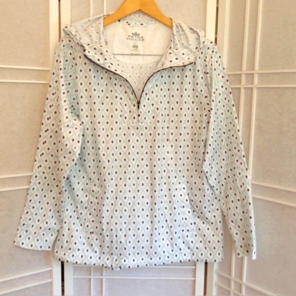 Peter Millar E4 Geometric Pattern Windbreaker Jac… - image 1